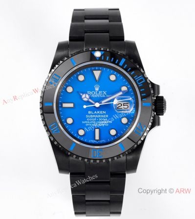 Replica Rolex Blaken Submariner Smurf IPK Swiss 2824 Watch